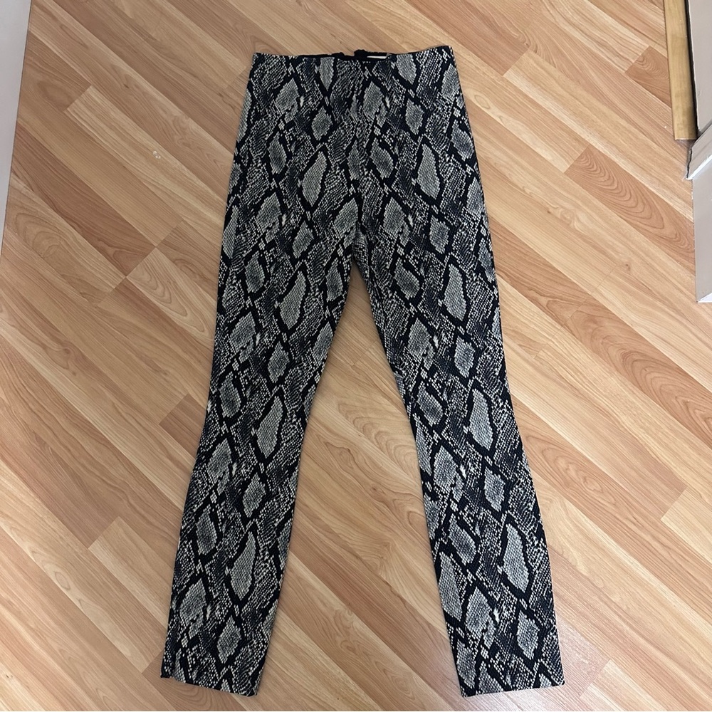 Alice + Olivia Snake Print Slim Back Zip Pant